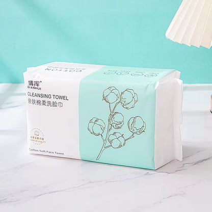 100PCS Natural Disposable Face Towel Travel Facial Cleansing Wet and Dry Makeup Remover Pearl Cotton Soft Makeup Nonwoven Towel