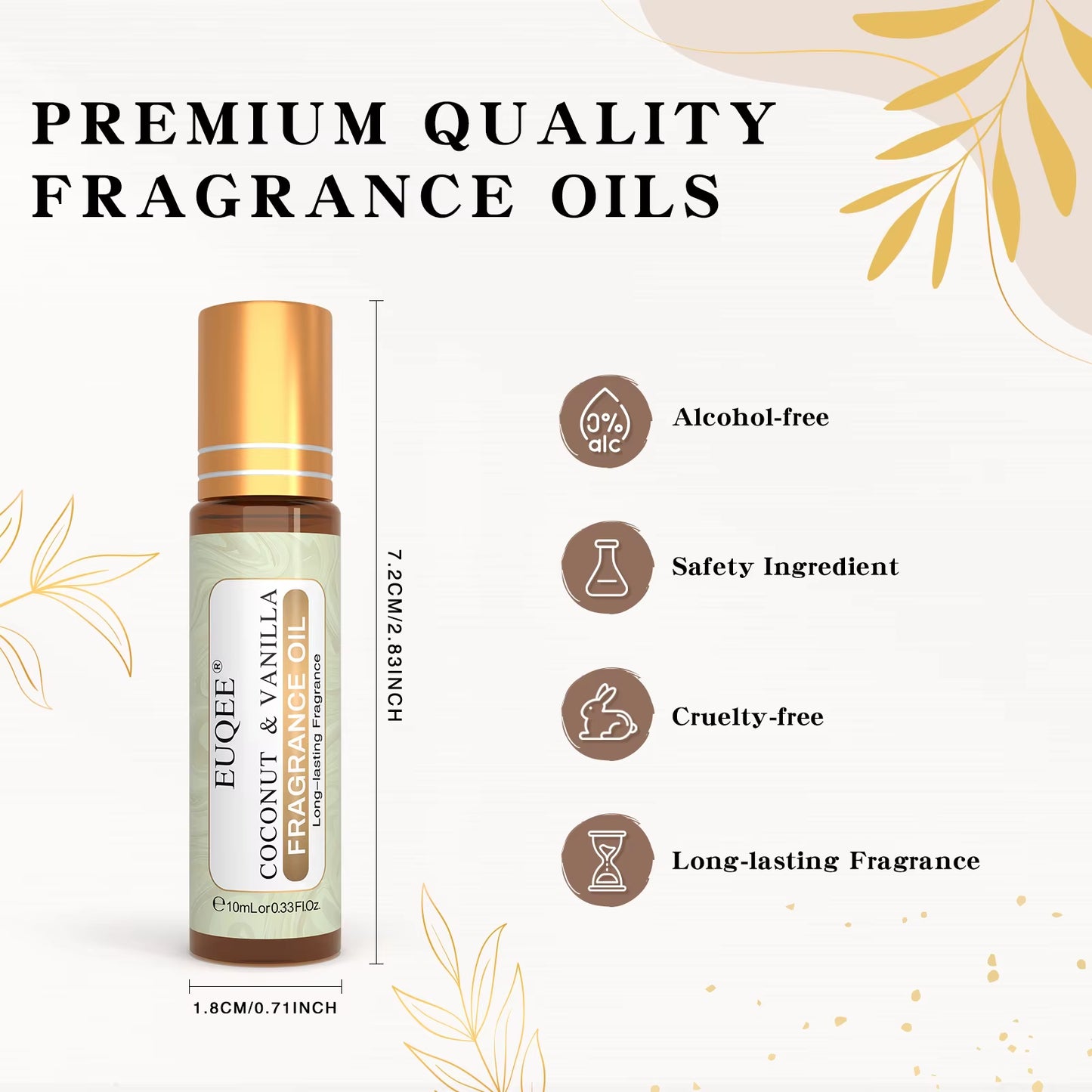 10Ml Fragrance Oil Roll-On Long Lasting Scent La Vie Est Belle CHANCE Jadore Cotton Strawberry Mango for Men and Women